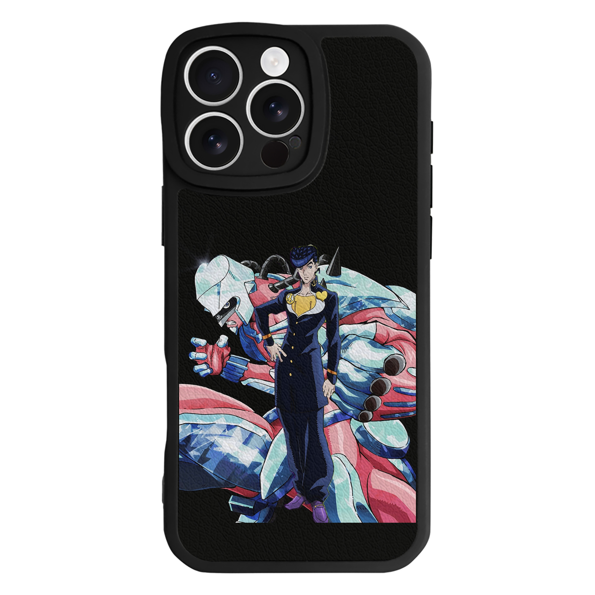 （画像用） ジョジョの奇妙な冒険 ひがしかた じょうすけ JoJo's Bizarre Adventure Higashikata Josuke 【iPhone 16シリーズ対応】シリコンスマホケース（レザー調） 材質：シリコン